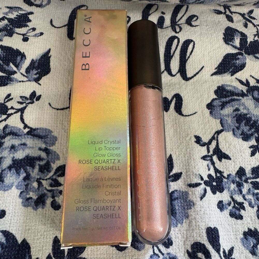 Becca Liquid Crystal Glow Lip Topper Glow Gloss - Rose Quartz x Seashell NIB